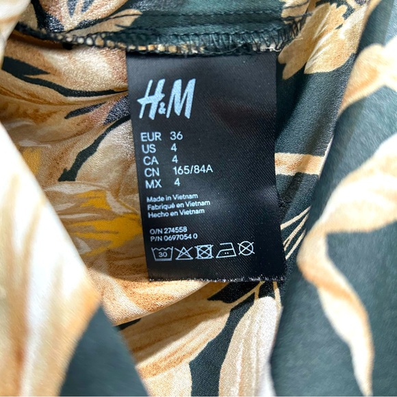 H&M Floral Tropical Button Down Blouse Size:4 - Picture 5 of 7